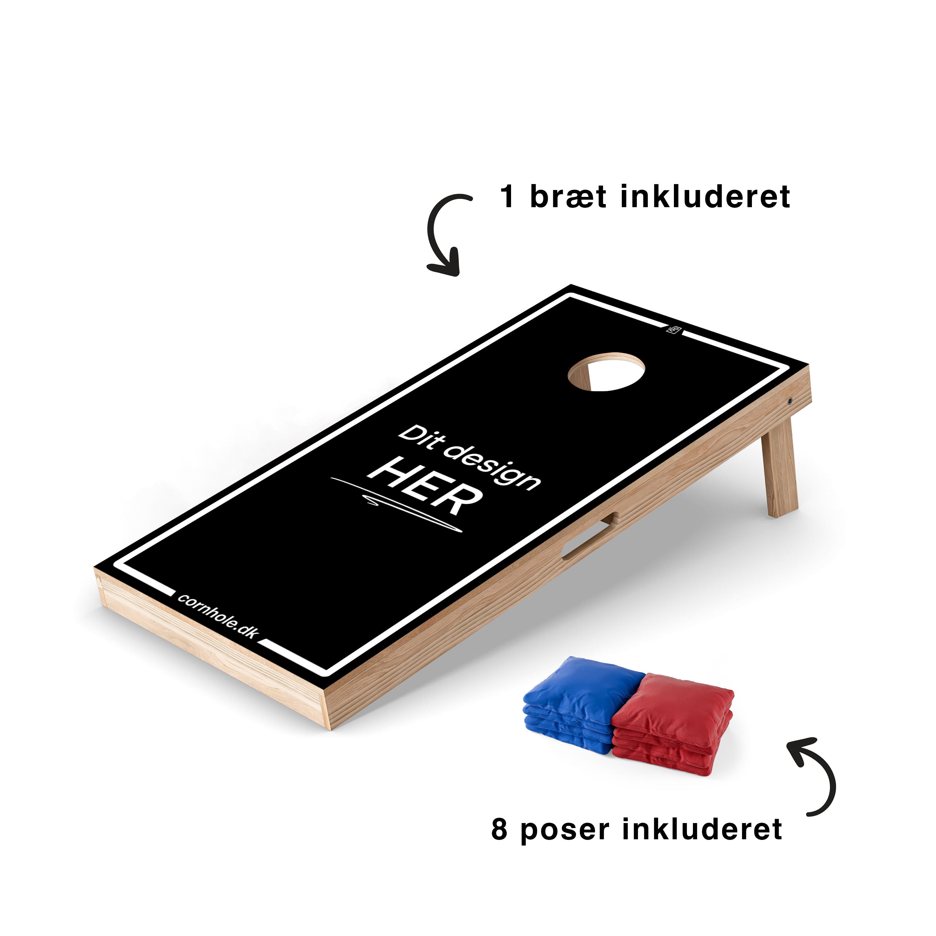 Custom Cornhole Startersæt 120x60 cm | Design Jeres Eget