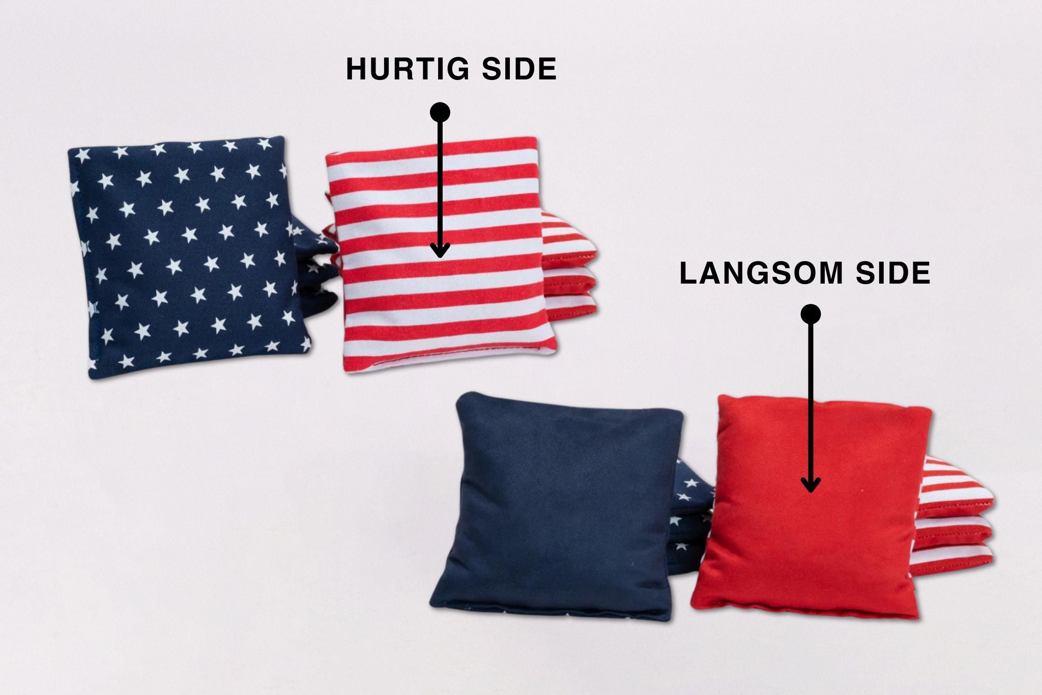 Cornhole poser 8 stk. Amerika (Hurtig/langsom stof)