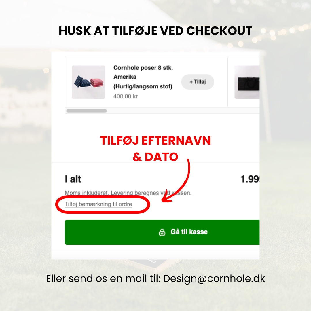 Cornhole Bryllupsspil – Personlig Bryllupsgave med Navn & Dato