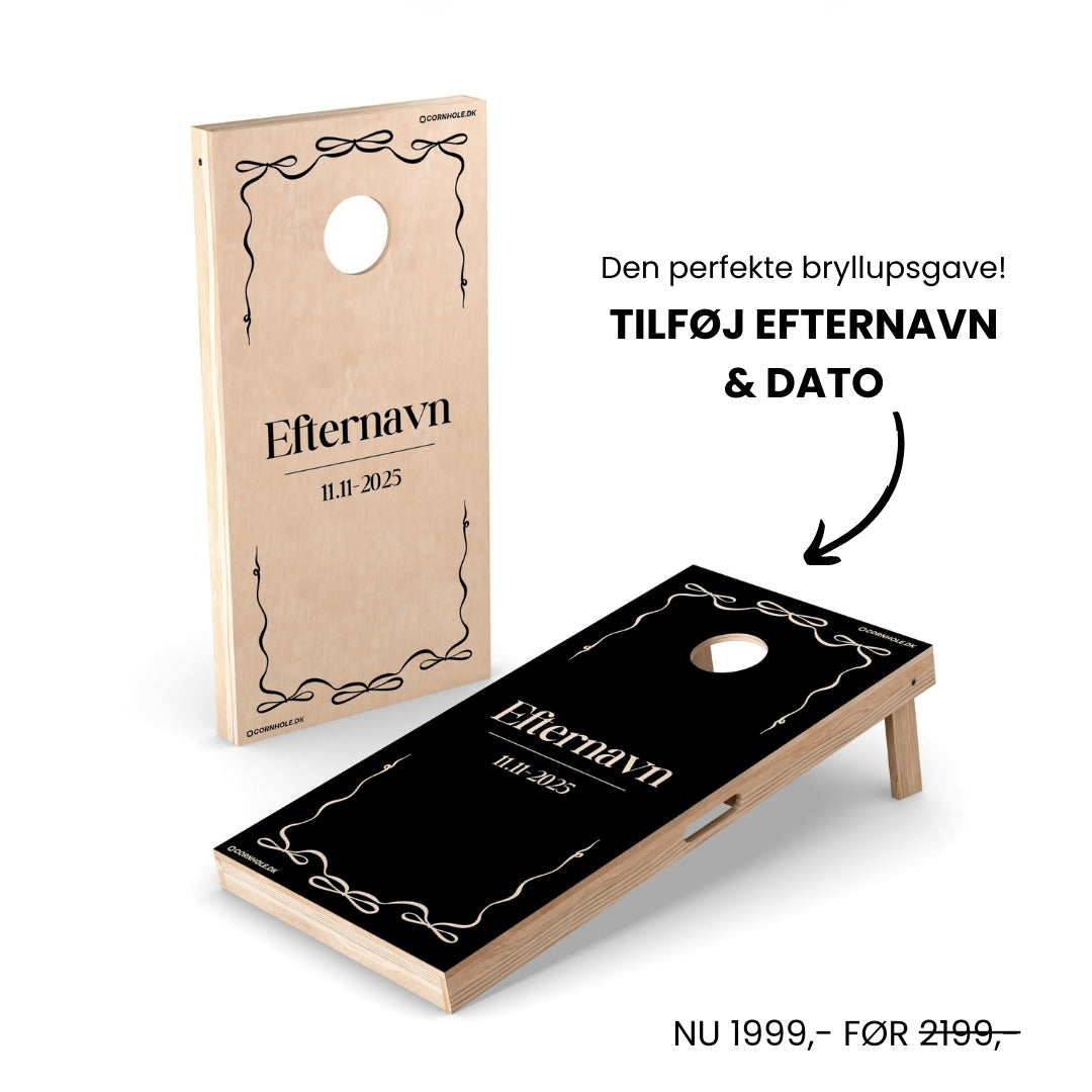 Cornhole Bryllupsspil – Personlig Bryllupsgave med Navn & Dato
