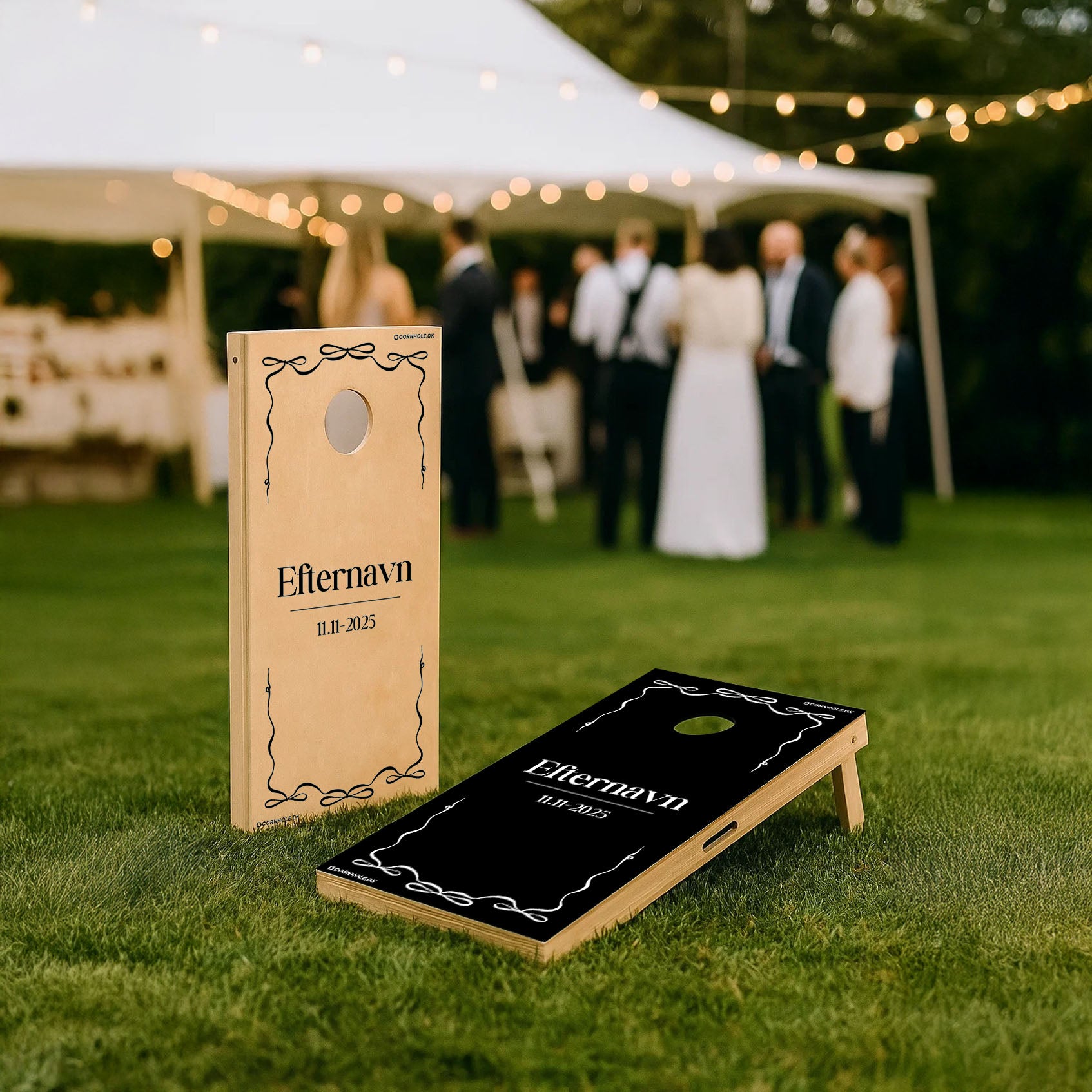 Cornhole Bryllupsspil – Personlig Bryllupsgave med Navn & Dato